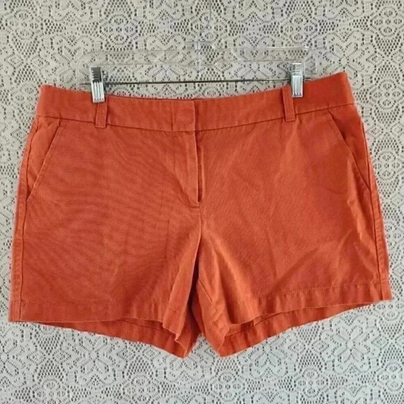 J. Crew 100% cotton Orange Women's Shorts Sz 12  # 2556‎ - Picture 1 of 9